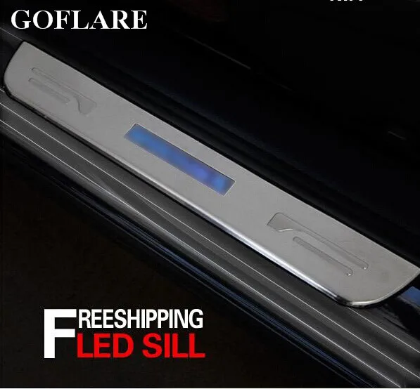 

Car Styling for KIA Sportage SL accessories 2011 2012-2016 led auto door sill protector illuminated door sill scuff plate guard