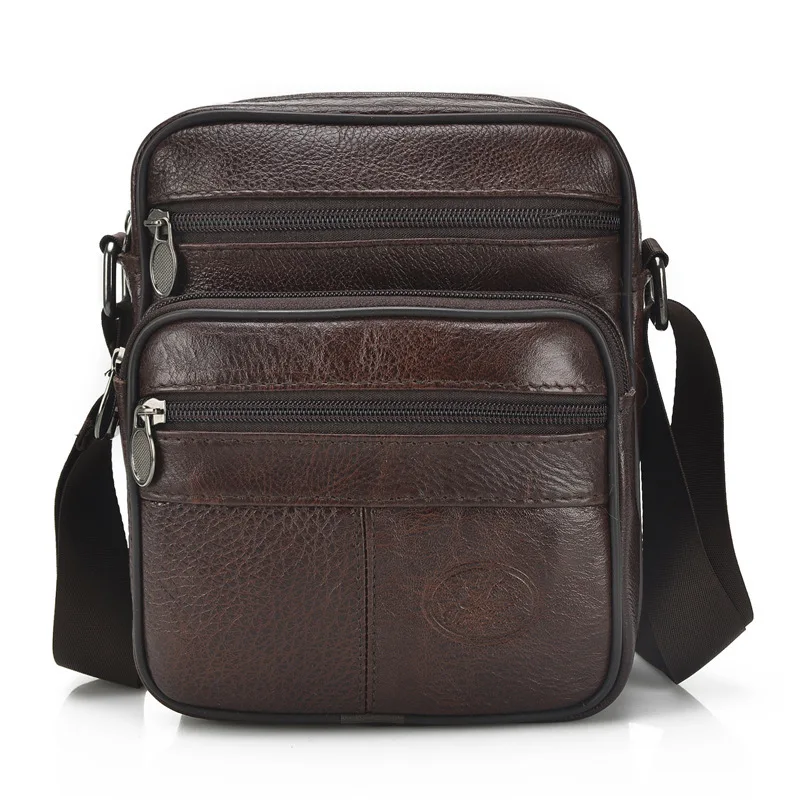

Genuine Leather Men's Shoulder Bags Male Casual Zipper Crossbody Bags For Men Messenger Small Men Cow Leather Travel