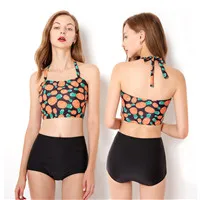 Bikini Купальник бикини с длинным/коротким рукавом, Цельный/раздельный женский купальный костюм с принтом в полоску, с низкой талией, купальник для спа, одежда для серфинга - Цвет: Bikini