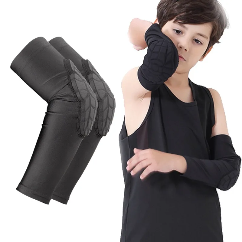 

2019 New Kids Kneepads Anti-Collision Basketball Honeycomb Knee Pad Brace Children Skating Running Elbow Pad Sports Safety