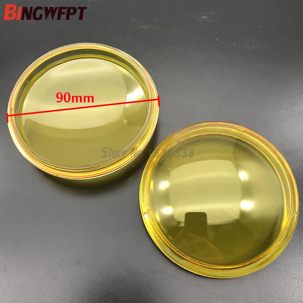 

2pcs Round Diameter 90mm Fog Lights yellow Anti-fog Glass Tempered Glass For Nissan Juke Patrol X-Trail Note Cube Murano Qashqai