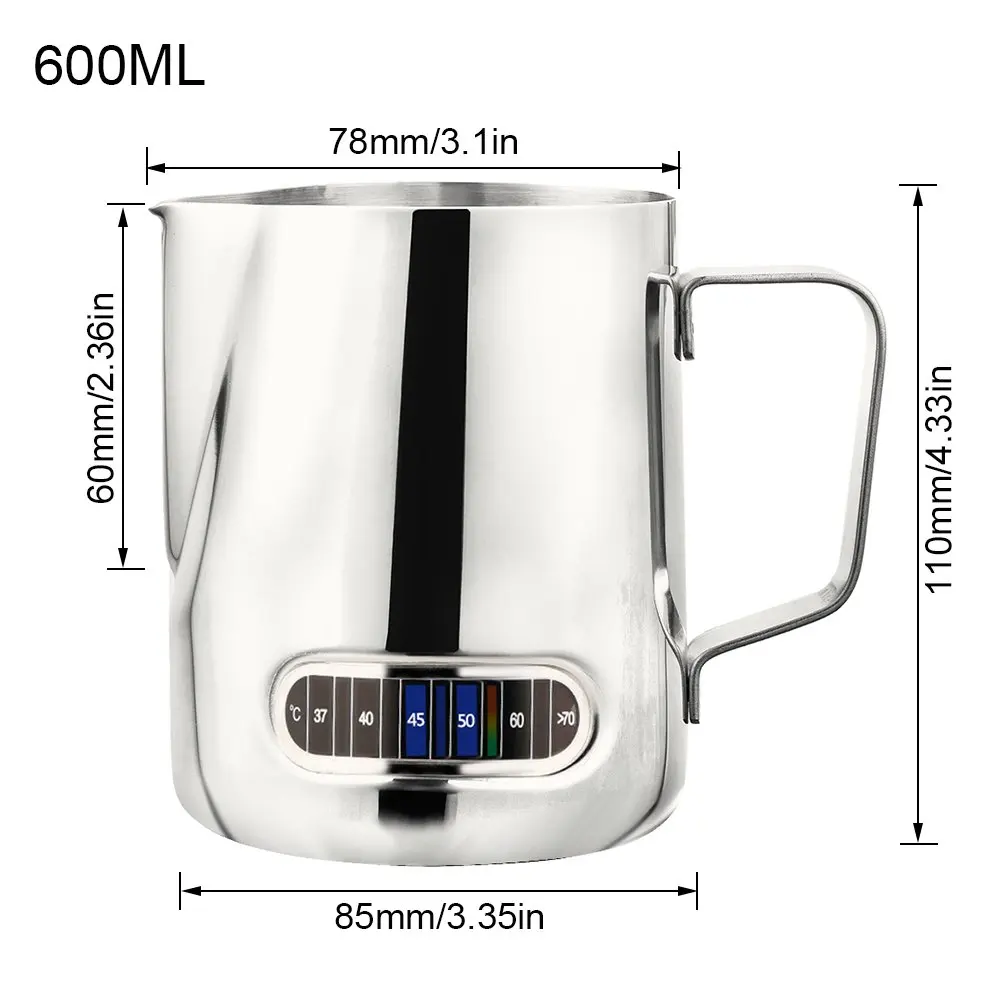 Пенозбиватель для молока с термометр из нержавеющей стали 600 мл кофе лягушка кувшин дома кухня молока чашки
