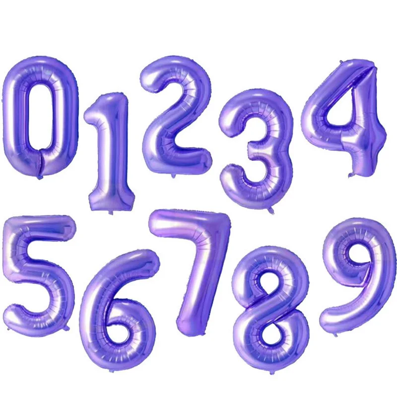 

MEIDDING 1Pcs 40Inch Purple Number Foil Ballons Birthday Gifts Digital Balloon Kids Birthday Party Wedding Decorations Supplies