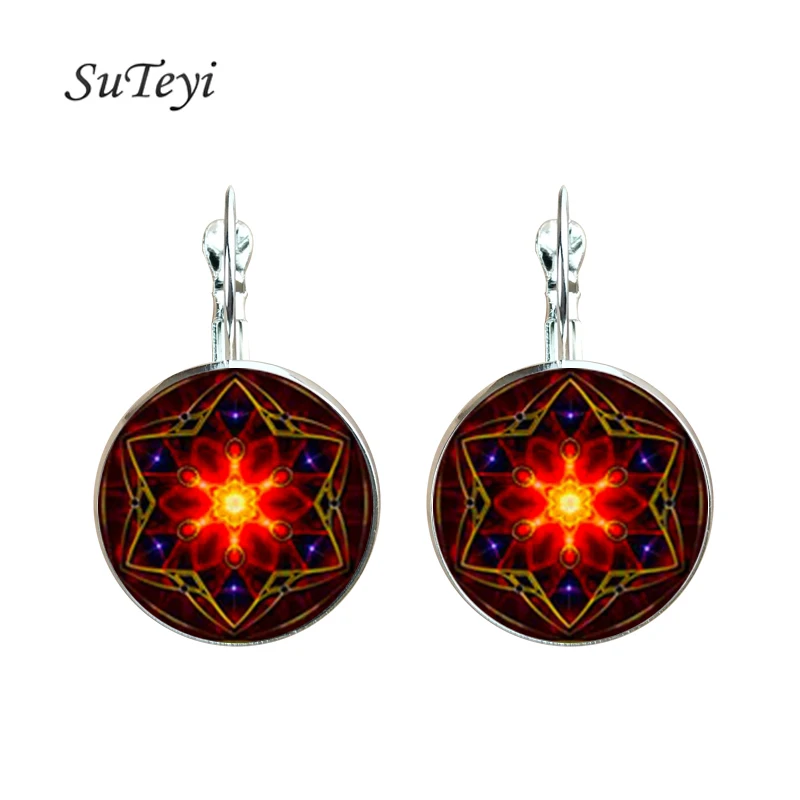 Fashion women jewelry henna glass cabochon earring om symbol buddhism zen earring diy bijoux femme Fashion women jewelry henna glass cabochon earring om symbol buddhism zen earring diy bijoux femme