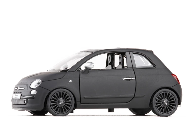 1/36 масштаб Италия FIAT 500 литой металл матовый черный с вытягиванием назад модель автомобиля игрушка для подарка Детская Коллекция подарков