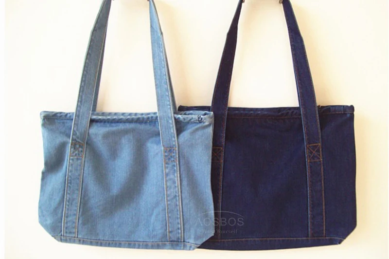 Aosbos женские холщовые сумки дизайнерские женские джинсовые синие сумки на плечо высокое качество Большая вместительная сумка