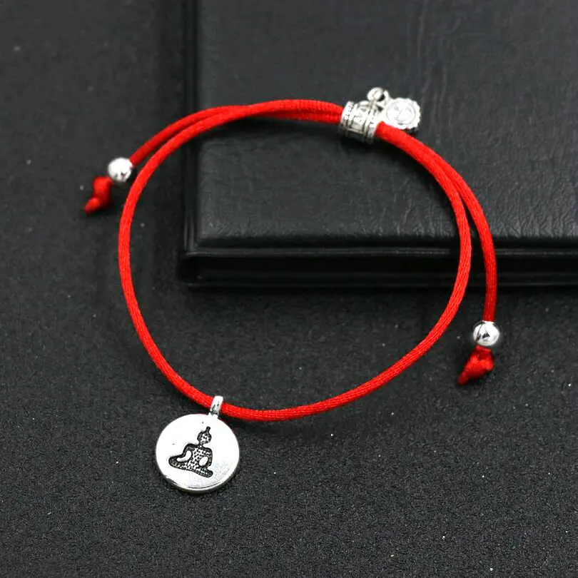 

Buddhism Red Rope Thread Strings Cords OM Lotus Buddha Bracelet Men Women Girl Boy Kids Couples Love Jewelry Pulsears