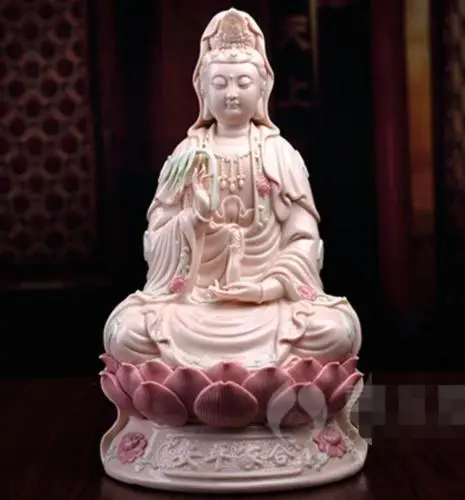 

Crafts statue Ceramic Handmade Religion Buddhism Buddhist Buddha Guanyin Sit the lotus Statue