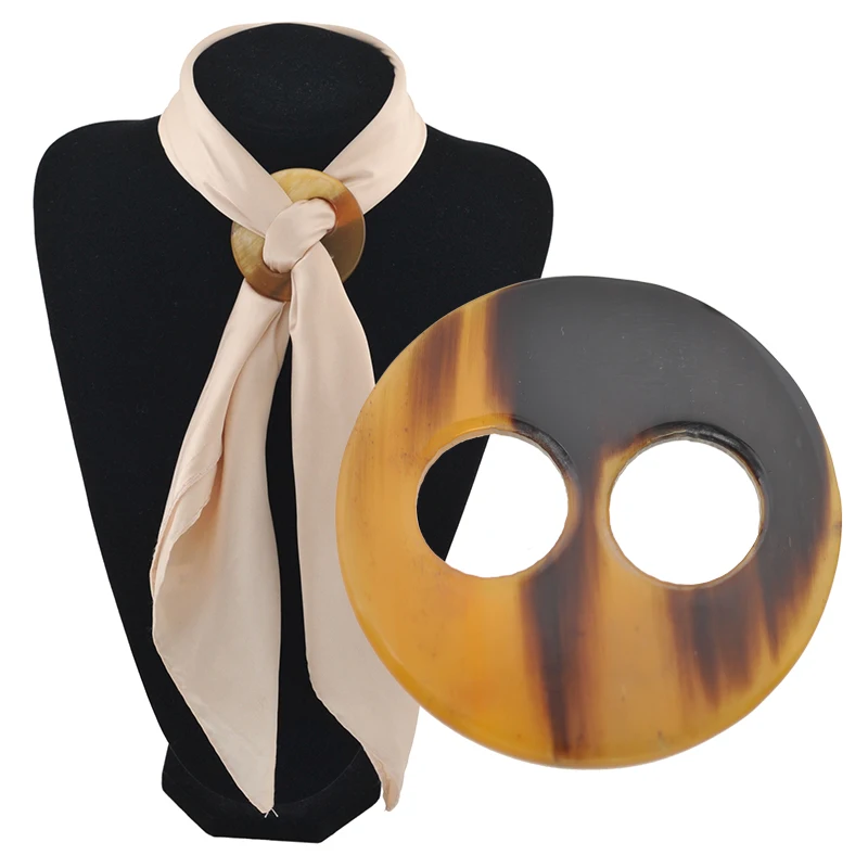 RUNMEIFA натуральный Рог брошь для шарфов фиксированный круглый прополка женщин/дамы мода бак высокого качества