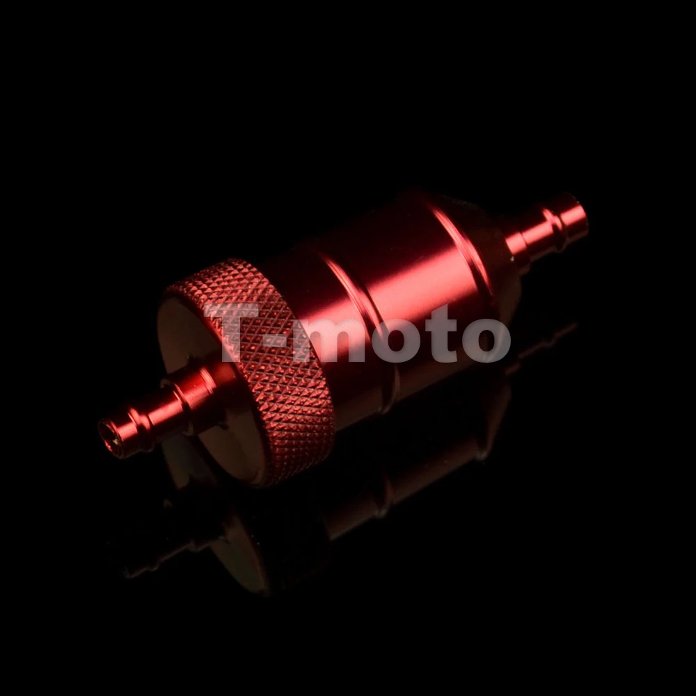 Red Billet Inline Petrol Gas Fuel Filter Motorcycle ATV Quad Pit Dirt