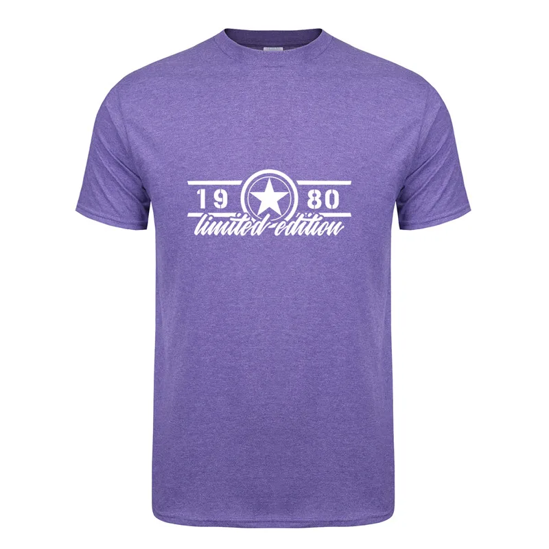 Летняя Новинка 1980 Ограниченная серия футболка Топы мужские хлопковые с коротким рукавом 1980 День рождения Подарочная Футболка мужская футболка OZ-269 - Цвет: Antique Purple