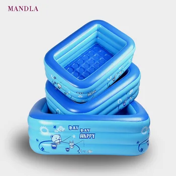

150cm three layers PVC inflatable square swimming pool children's play pool home portable swimming pool