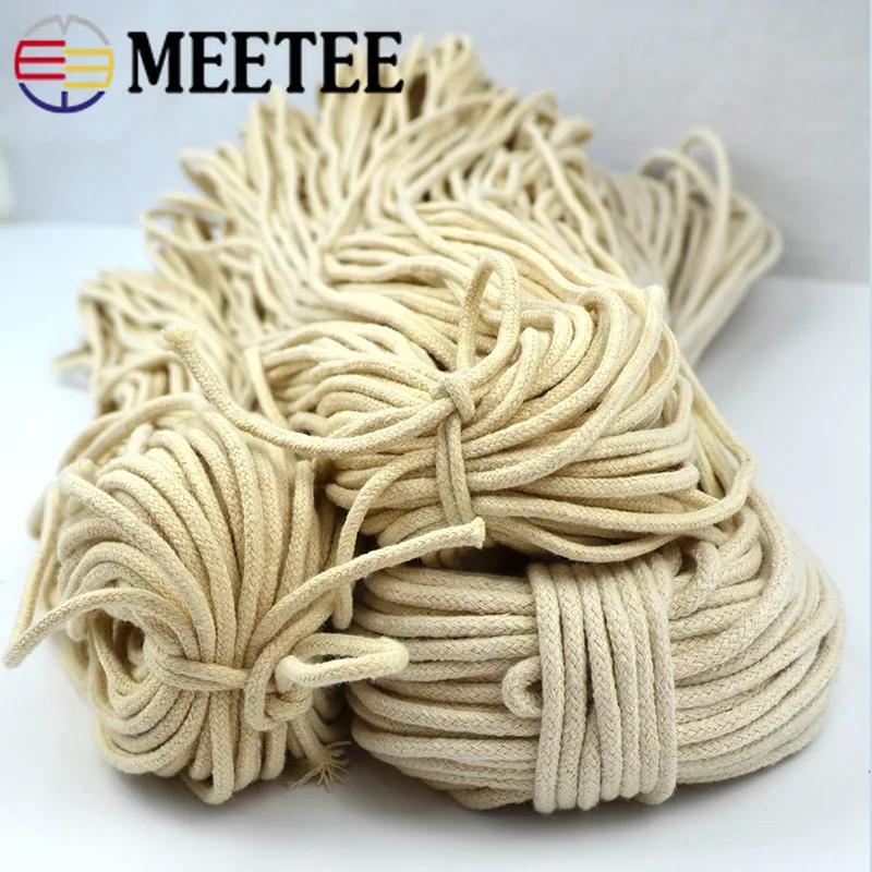Beste Milieuvriendelijke Beige Katoenen Koord Hoge Vasthoudendheid Twisted Katoenen Touw DIY Craft Decoratie Touwen DIY Home Kledingstuk Naaien Accessoires