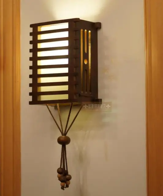 Fitting solid wood rustic wall lamp eco friendly wooden wall lamp