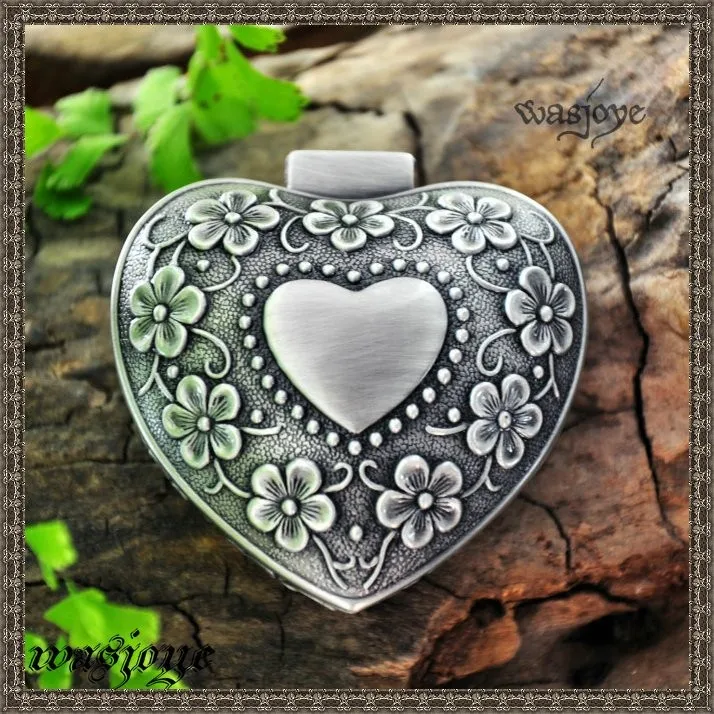Wedding Gift Jewel case Metal jewellery box Valentine's gifts boxes wedding Classic Carving Heart Ring Boxes for Bride 2