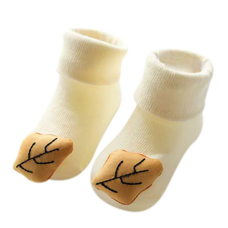 Нескользящие носки для маленьких мальчиков и девочек, тапочки с 3D рисунком, обувь для новорожденных 0-12 месяцев, детские летние аксессуары