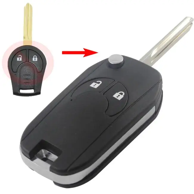 

2 Buttons Modified Flip Folding Remote Key Shell For Nissan Car key Blanks Case