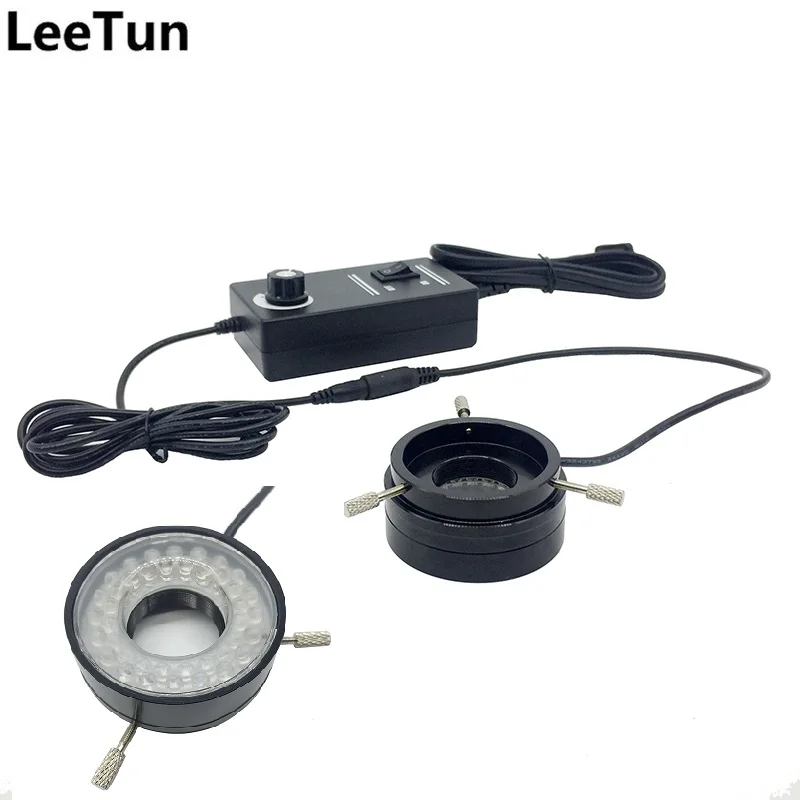 

LeeTun LED Ring Light Source 25 mm 45 mm Inner Diameter Brightness Adjustable 40 LEDs For Video Stereo Microscope Illumination