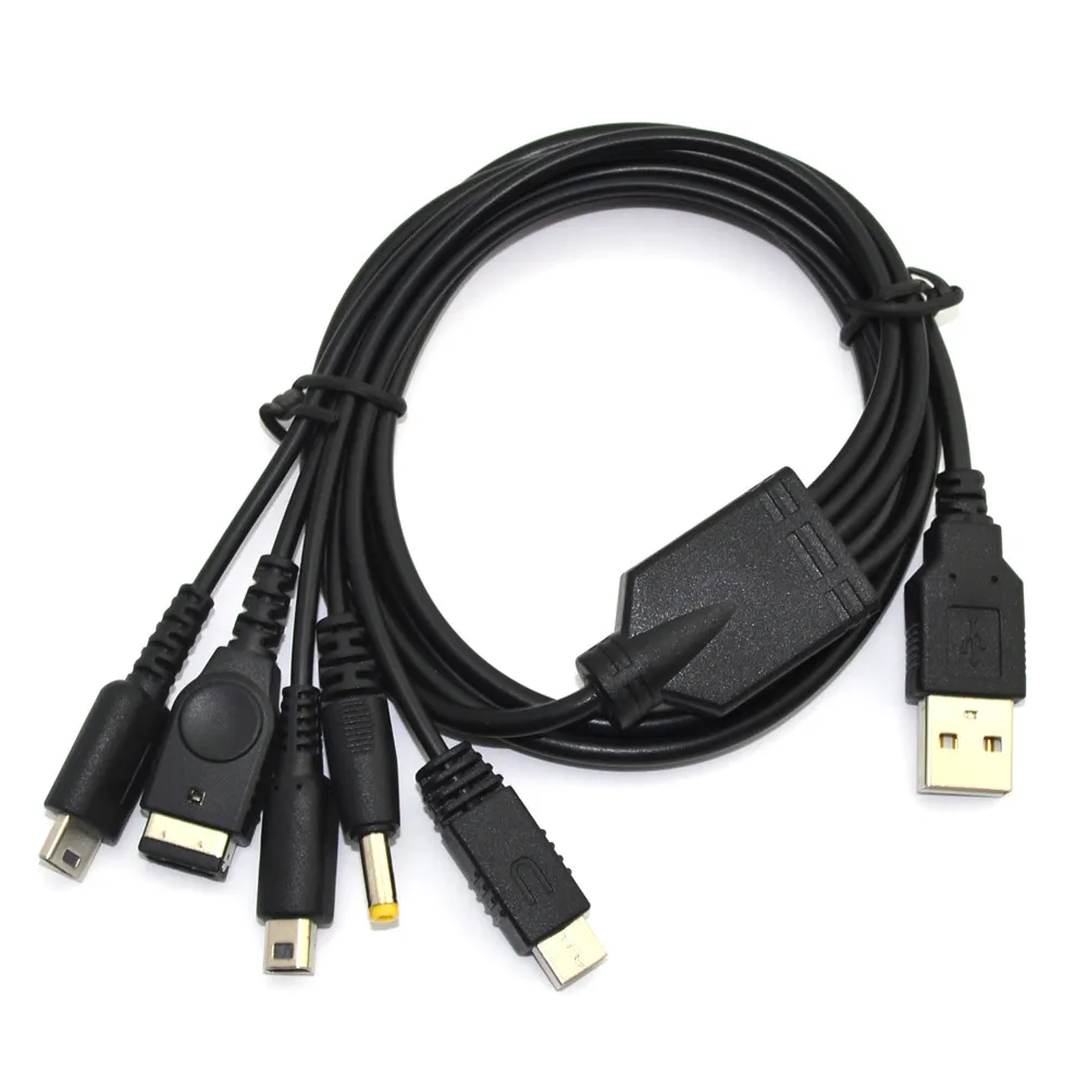 Сменный зарядный кабель USB для SP/psp/NDSL/3DS/WII U 5 в 1 провод игровой линии 2 м кабели 100