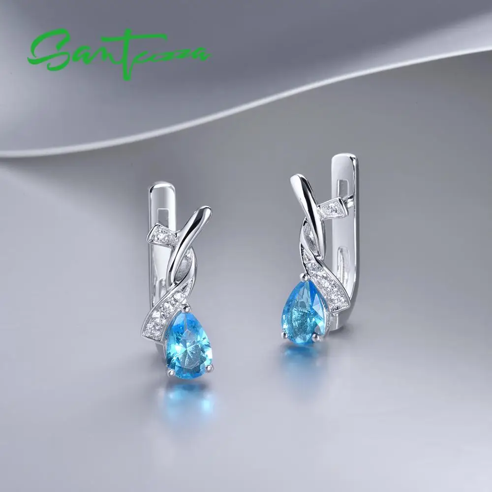 Женские серебряные сережки SANTUZZA из серебра 925 пробы с кубическим цирконием и