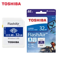 כרטיס sd TOSHIBA FlashAir W-04 Wifi כרטיס זיכרון SD 32GB SDHC 64GB SDXC מחלקה 10 U3 כרטיס זיכרון עבור מצלמה דיגיטלית (5)
