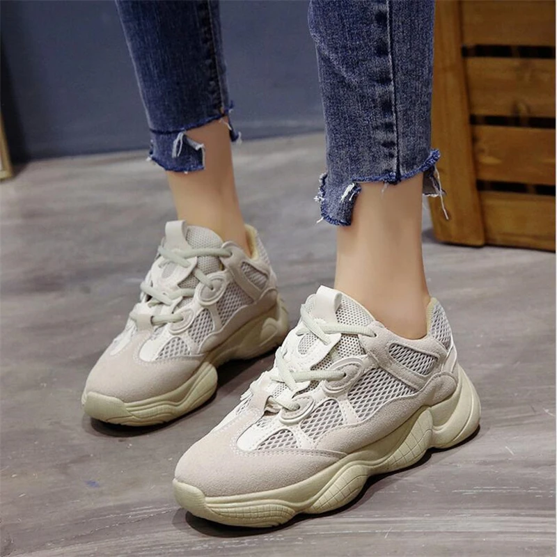 

2018 New Dad Sneakers Casual Shoes Women White Spring Summer Flat Shoes Female White Shoes Female Big Sizes