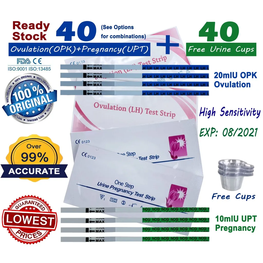 

30pcs Ovulation OPK+10pcs Early Pregnancy Test Strip 10mIU UPT & Other Variation