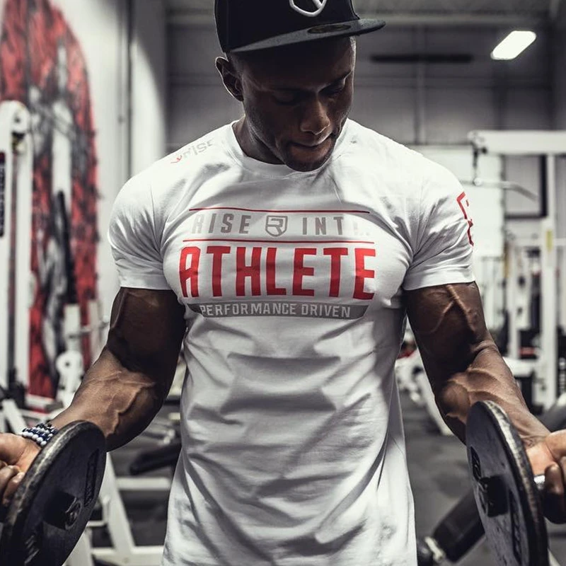 

Brand Mens cotton t shirt 2018 summer new gyms Fitness Bodybuilding Shirts male fashion Casual Short sleeved Tees Tops clothes