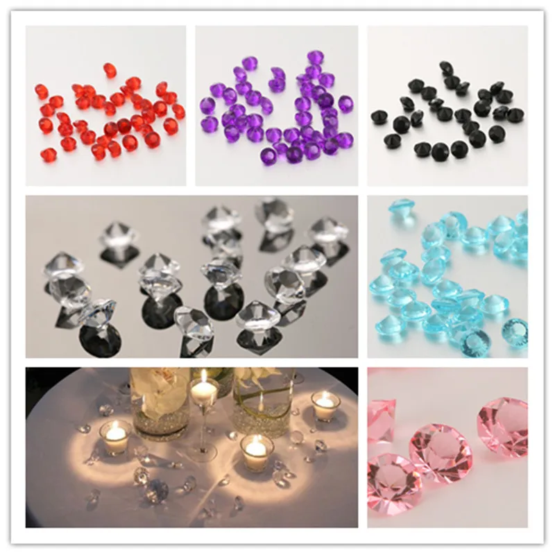 

1000pcs 8mm Wedding Decoration Acrylic Crystals Diamond Nail Kit Happy Birthday Confetti Rhinestone Party Table Scatters