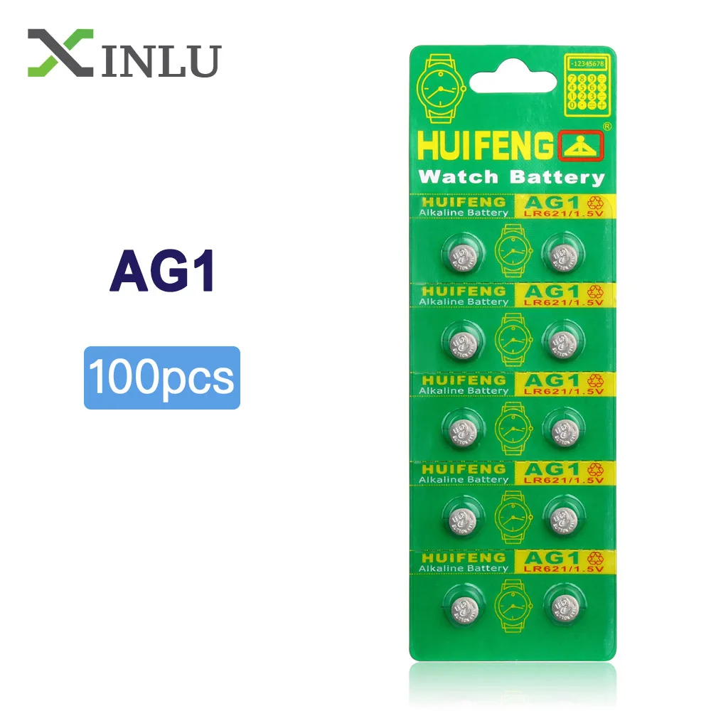 100 шт. AG1 364 SR621SW TR621SW CX60 621 SR60 LR60 Кнопка ячейки Батарея для часов, 100 шт. AG1 duct Fan Батарея