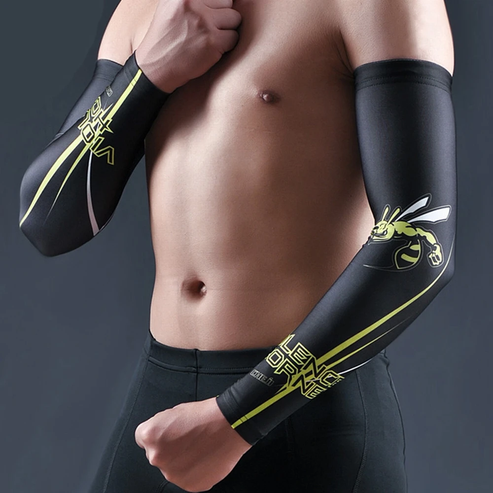 1 Pair Elastic Arm Warmer For Men Cycling Basketball Sun UV Protection