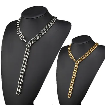 

13-19MM Xxxtentacion Mens Collar Choker Tail Hip Hop Rapper Silver Color Cuban Curb Chain Stainless Steel Necklace Men's Jewelry