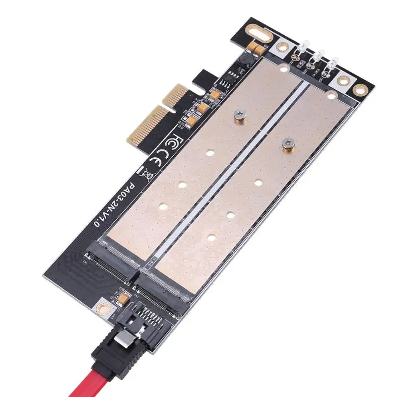 M.2 NVMe SSD NGFF в PCIE адаптер B Ключ+ M ключ интерфейсная карта с 7pin SATA кабель добавить на карту для 2230-2280 размер m2 ssd