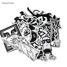 100pcs black and white punk JDM car Unique decal DIY sticker for Graffiti home decor Skateboard