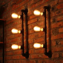 Industrial Style Loft Wall Light Wrought Iron Vintage Wall Lamp Creative Pipe Lamp Edison Wall Light