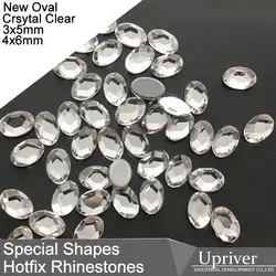 Upriver высокое качество специальная форма кристально чистая Горячая фиксация Стразы железо на овальной форме исправление стразы ткань