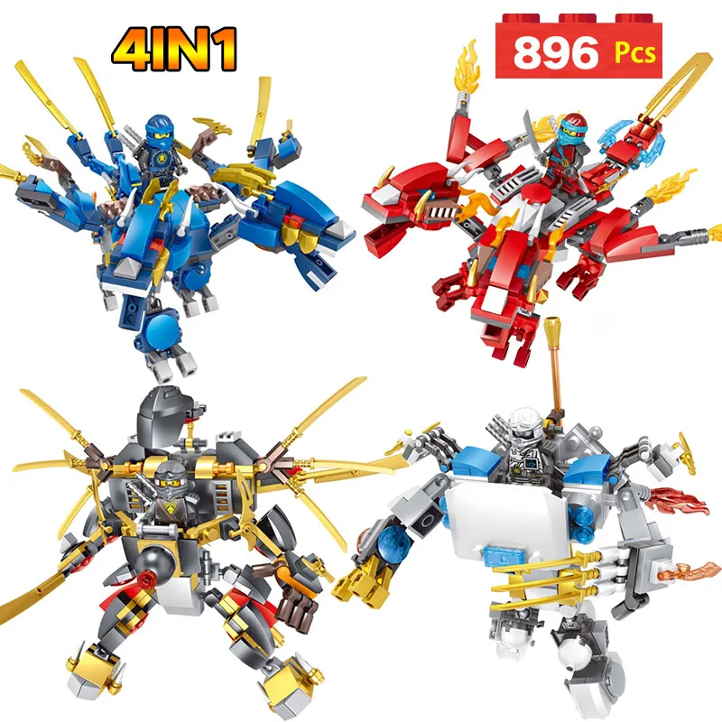 

Movie Series Ninjago Machine Armor Building Blocks Model Toys Children Gifts Compatible LegoINGly Toys For Kid 4 IN 1