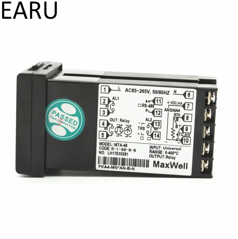 Digital Temperature Controller Control 48*48mm AC85-265V Power Thermocouple Universial K J PT100 Input SSR Relay 4-20mA Output