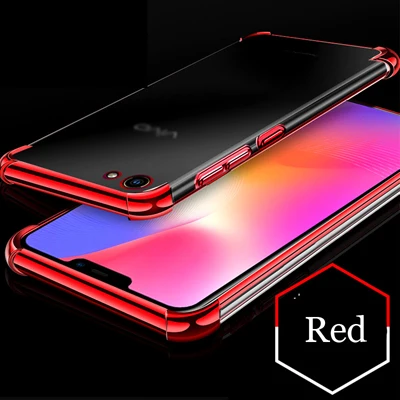 ДЛЯ VIVO Y81S Air Cushion Case Прозрачный Кристальный Мягкий Силиконовый ТПУ противоударный чехол для телефона с полной защитой для VIVO Y 81 S - Цвет: Красный