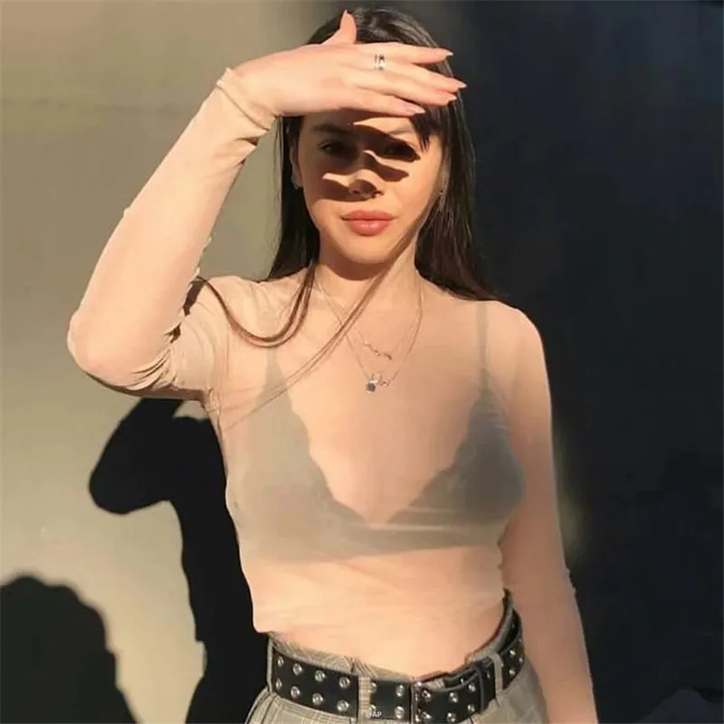 Miyahouse Sexy T-Shirt Women Casual Summer Autumn Long Sleeve Lady Shirts Casual Solid Color Round Neck T-Shirt For Female Miyahouse Sexy T-Shirt Women Casual Summer Autumn Long Sleeve Lady Shirts Casual Solid Color Round Neck T-Shirt For Female