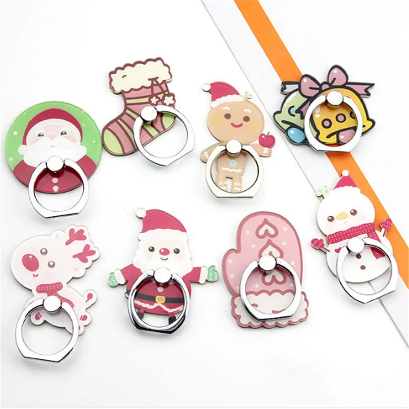 

360 Degree Christmas Santa Claus Finger Ring Smartphone Stand Holder Mobile Phone Holder Stand For Iphone X 6 7 Xiaomi Huawei