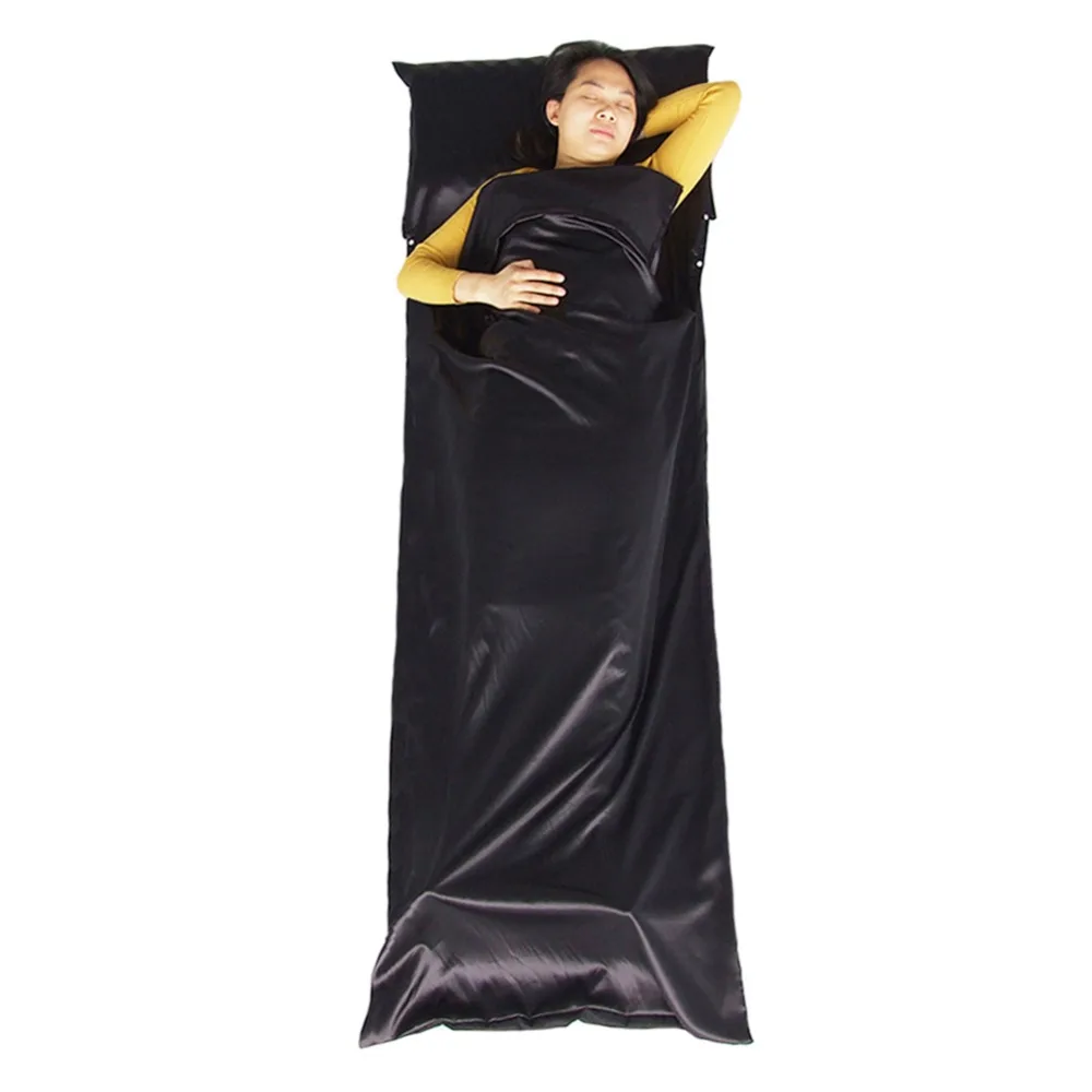 

Spandex Satin Sleeping Bag Portable Indoor Outdoor Envelope Liner Single Adult Sleeping Couch for Camping Travel