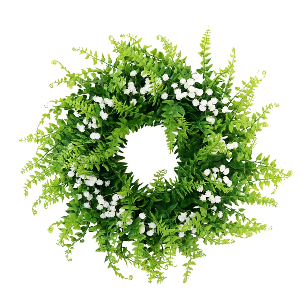 Artificial Gypsophila Flower Wreaths Garland on Twig Base Wall Door Decor Wedding Christmas Party Flower Arrangement