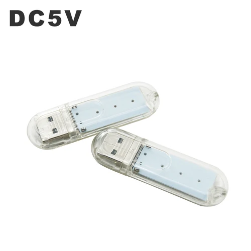 LED USB 야간 조명 휴대용 U 디스크 램프, 다채로운 미니 책 조명, DC5V 파워 뱅크 전원 캠핑 전구, 3LED, 1.5W 독서 램프 3
