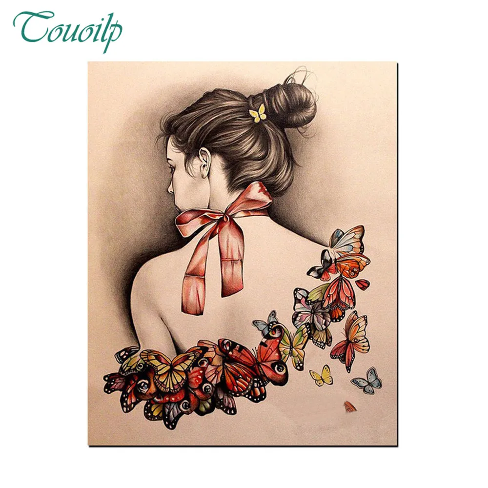 New 5D DIY Diamond Painting Butterfly Woman Mosaic Resin Square&ampround Rhinestone Portrait Embroidery Beauty Decor Cross Stitch | Дом и сад