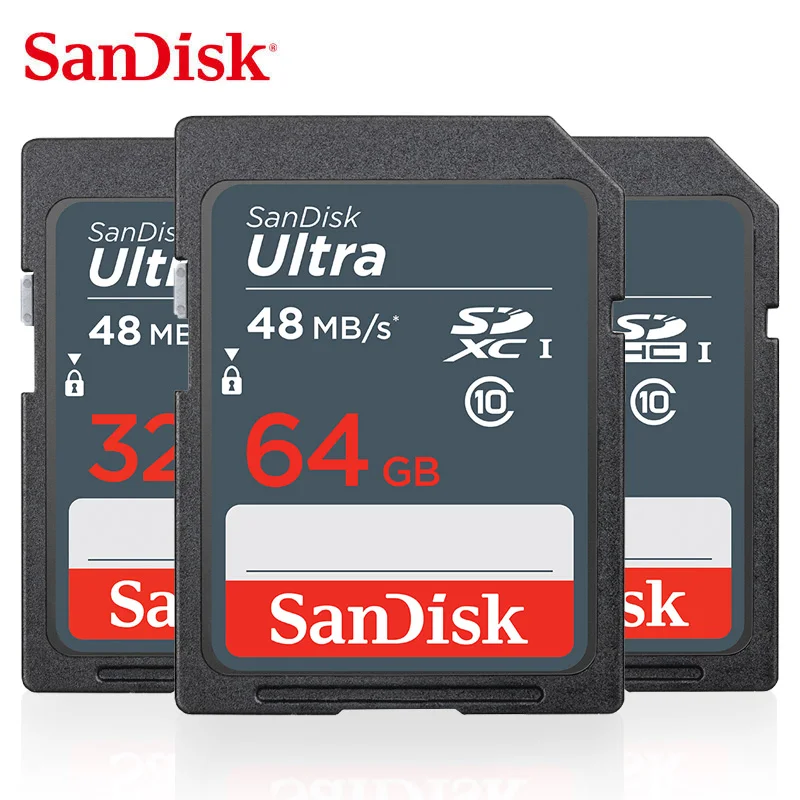 

SanDisk ULTRA SD Card SDXC 64GB 32GB SDHC 16GB UHS-I Class 10 card sread speeds up to 48 MB/s SD Card For SLR camera Full HD