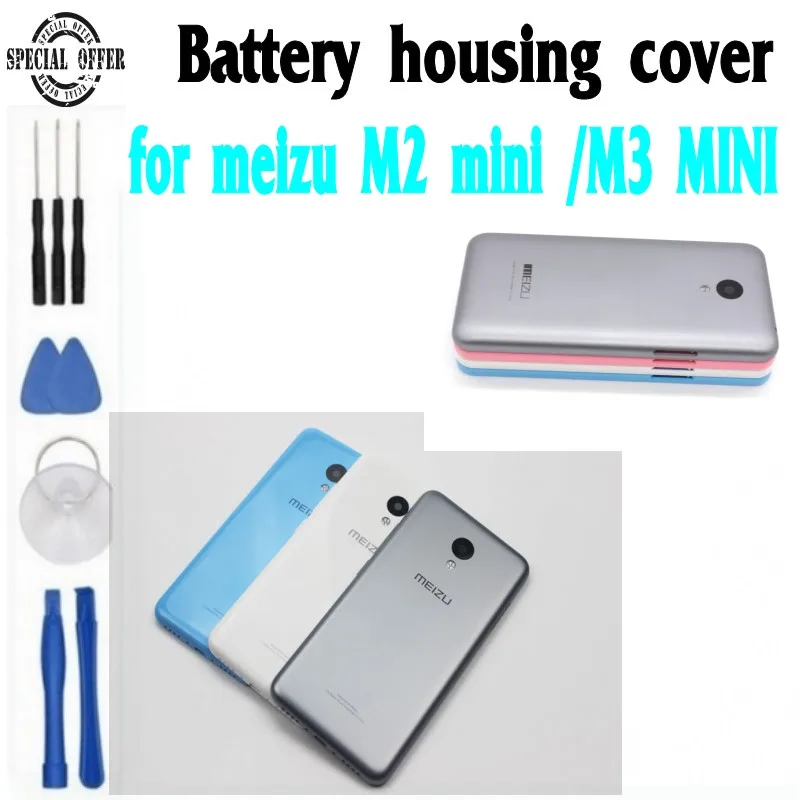 

New Battery Back Cover For MEIZU M2 Mini m3 mini battery cover 5 Inch Housing Case With Camera Lens + Power Volume Buttons