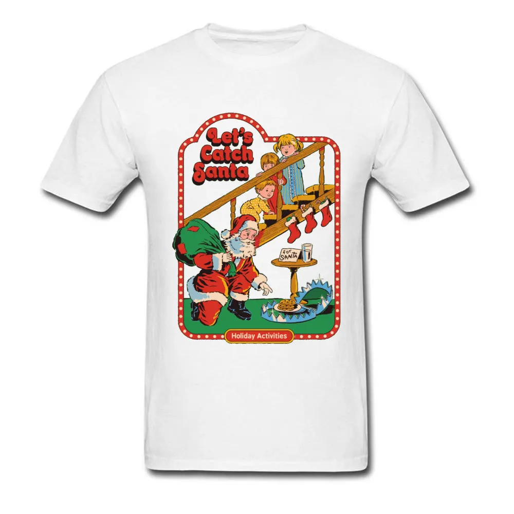 

Mens TShirts Let's Catch Santa T Shirt Men Horror Children Activities Story Tees Gothic Marry Christmas Top Satan Demon T-Shirt