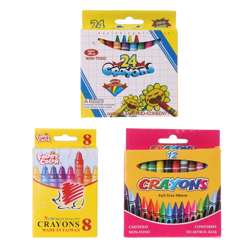 Colored crayons Children painting supplies Safety Student Drawing Crayons Set 8 /12 Color