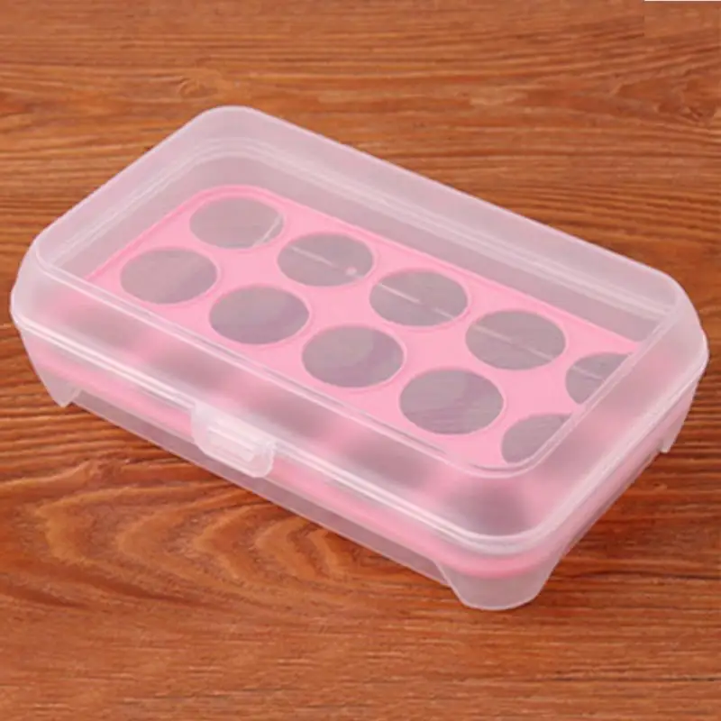 Яйцо еда контейнер для хранения 15 сетчатая корзина органайзер для дома Кухонные гаджеты предметы аксессуары товары - Цвет: Pink